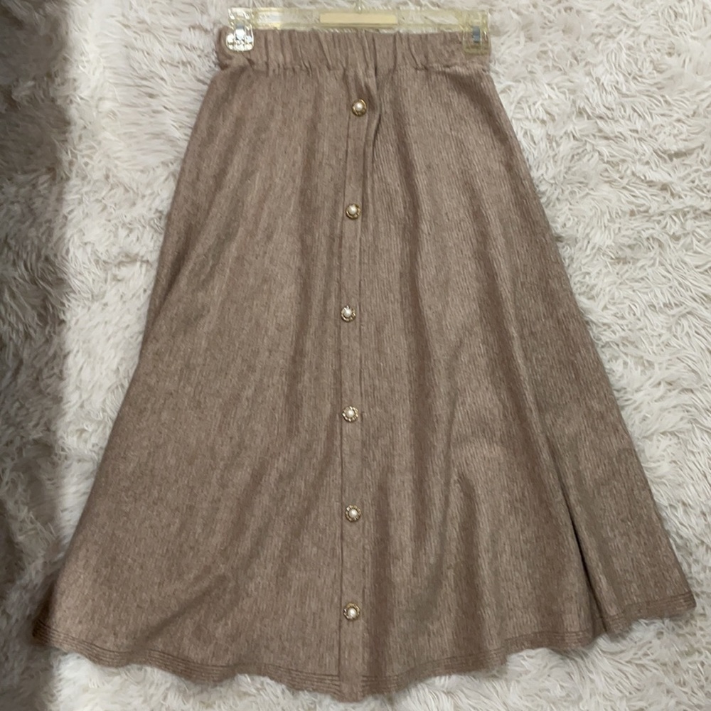Pearl elastic waist knit skirt
